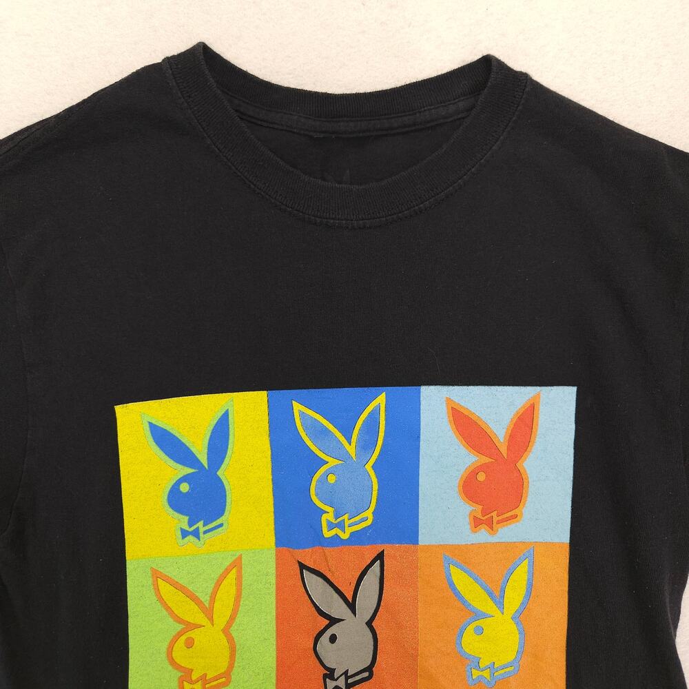 Playboy Graphic Short Sleeve Crew Neck T Shirt Mens Size Small S Black Multi